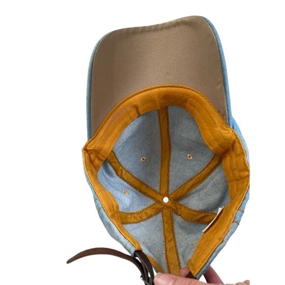 Chic Embellished Faux Pearl Rhinestone Ltwash Distressed Denim Baseball Cap Hat - Picture 6 of 9